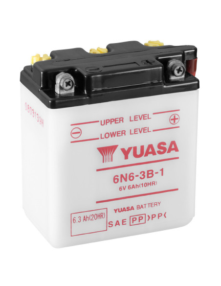 Batterie YUASA 6N6-3B-1 conventionnelle avec entretien (livré sans pack acide)