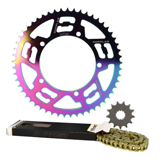 Kit chaine aluminium 13x53 DOPPLER Sherco Enduro / SM Néochrome (428 - 5 fixations)