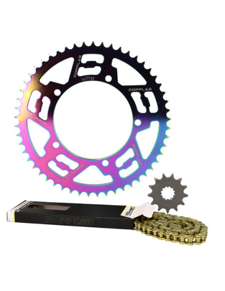 Kit chaine aluminium 13x53 DOPPLER Sherco Enduro / SM Néochrome (428 - 5 fixations)