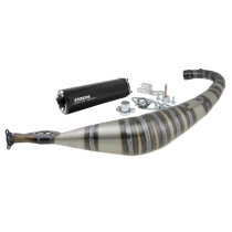 Pot d'échappement Voca Rookie Aprilia/Derbi/Gilera Euro 3 et 4 (passage bas - silencieux Aluminium Noir)
