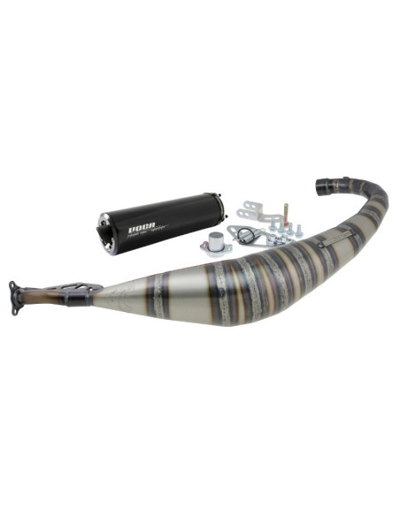 Pot d'échappement Voca Rookie Aprilia/Derbi/Gilera Euro 3 et 4 (passage bas - silencieux Aluminium Noir)