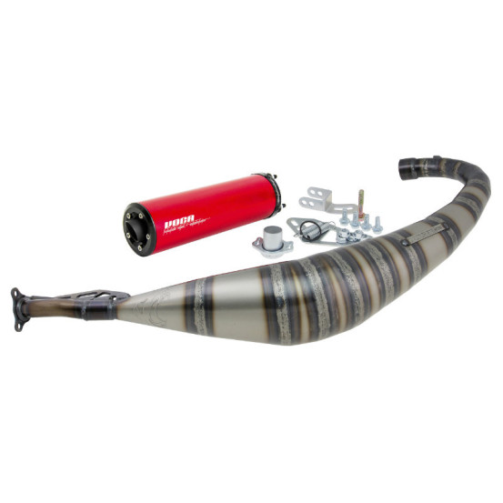 Pot d'échappement Voca Rookie Aprilia/Derbi/Gilera Euro 3 et 4 (passage bas - silencieux Aluminium Rouge)