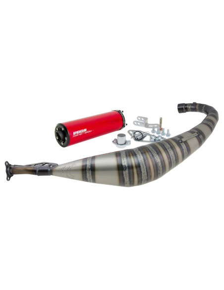 Pot d'échappement Voca Rookie Aprilia/Derbi/Gilera Euro 3 et 4 (passage bas - silencieux Aluminium Rouge)