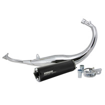 Pot d'échappement Voca Chromed Beta/Rieju/Yamaha Minarelli AM6 (passage bas - silencieux Aluminium Noir)