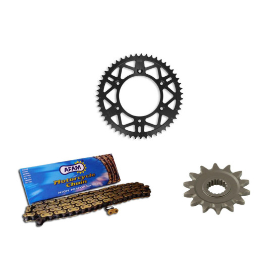 Kit chaine 520 AFAM - Couronne acier SLK - Type de chaine au choix - YAMAHA 450 WR F 2007-2022