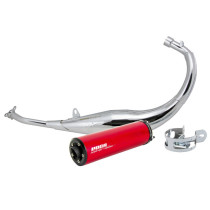 Pot d'échappement Voca Chromed Derbi 50 Senda/GPR/Aprilia 50 RS4/Gilera 50 SMT/RCR (passage bas - silencieux Aluminium Rouge)
