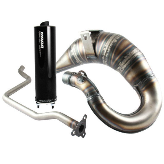 Pot d'échappement Voca Cross Rookie MBK 50 X-LIMIT/Yamaha 50 DTR (passage haut - silencieux Aluminium Noir)