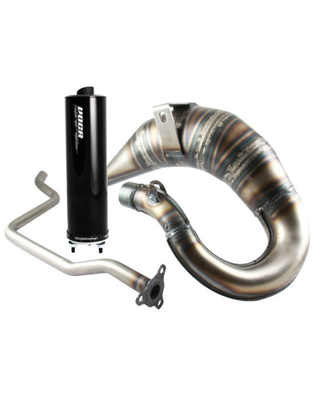 Pot d'échappement Voca Cross Rookie MBK 50 X-LIMIT/Yamaha 50 DTR (passage haut - silencieux Aluminium Noir)