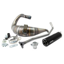 Pot d'échappement Voca Cross Rookie Derbi 50 Senda/Senda DRD/Aprilia 50 RX/SX (passage haut - silencieux Aluminium Noir)