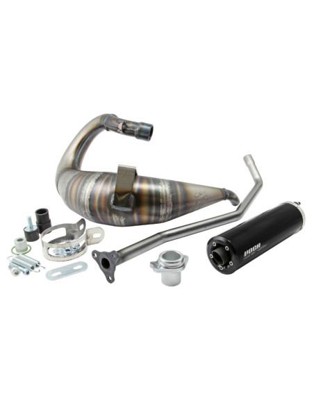 Pot d'échappement Voca Cross Rookie Derbi 50 Senda/Senda DRD/Aprilia 50 RX/SX (passage haut - silencieux Aluminium Noir)