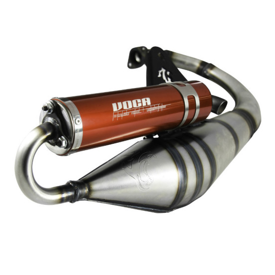 Pot d'échappement Voca Sabotage V2 MBK 50 Booster/Stunt/Yamaha 50 BWS/SLIDE/Aprilia 50 SR (silencieux Rouge)