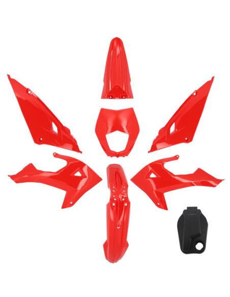 Kit carénages 50 à boite Rieju 50 MRT / MRT SM / Pro / Enduro 2022-2024 Rouge brillant