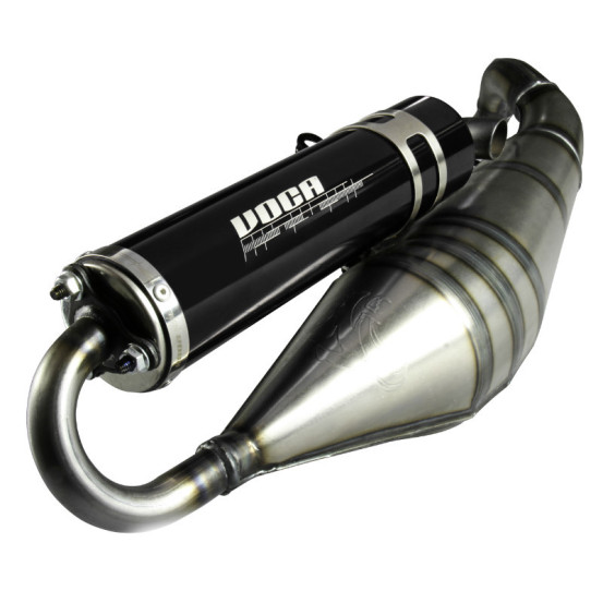 Pot d'échappement Voca Sabotage V2 Piaggio 50 ZIP 2T/Typhoon/NRG/Gilera 50 Stalker/Runner/DNA (silencieux Noir)