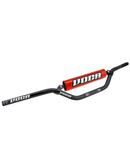 Guidon Voca Cross Aluminium 22,2mm Noir avec mousse Rouge