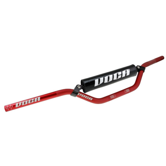 Guidon Voca Cross Aluminium 22,2mm Rouge avec mousse Noir