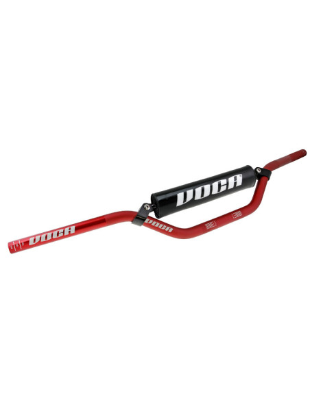 Guidon Voca Cross Aluminium 22,2mm Rouge avec mousse Noir