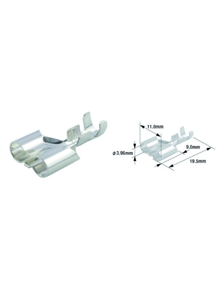 Pack de 100 cosses femelle double universelle TOURMAX