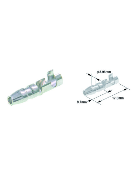 Pack de 100 cosses mâle électrique universelle ronde TOURMAX
