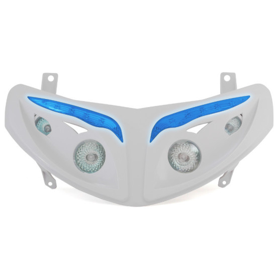 Optique de phare RR8 Peugeot 50 Speedfight II Blanc (leds bleu)