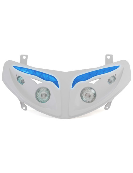Optique de phare RR8 Peugeot 50 Speedfight II Blanc (leds bleu)