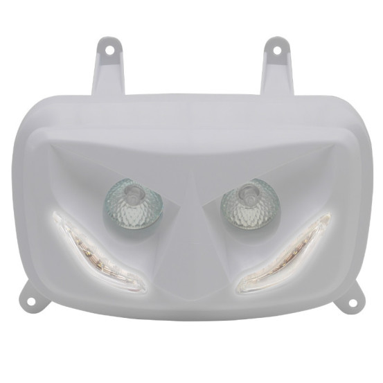 Optique de phare RR8 MBK 50 Booster/Yamaha 50 BW's après 2004 Blanc (leds blanc)