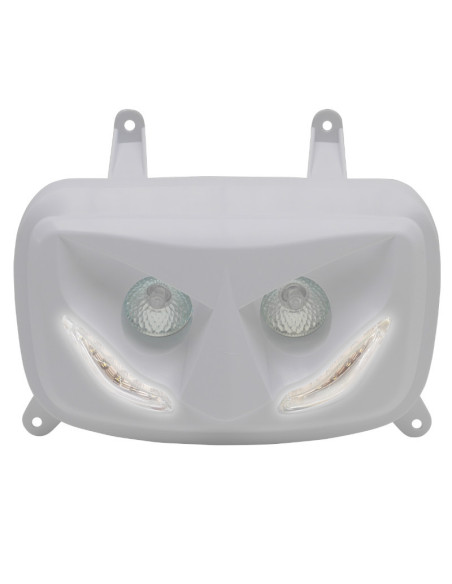 Optique de phare RR8 MBK 50 Booster/Yamaha 50 BW's après 2004 Blanc (leds blanc)