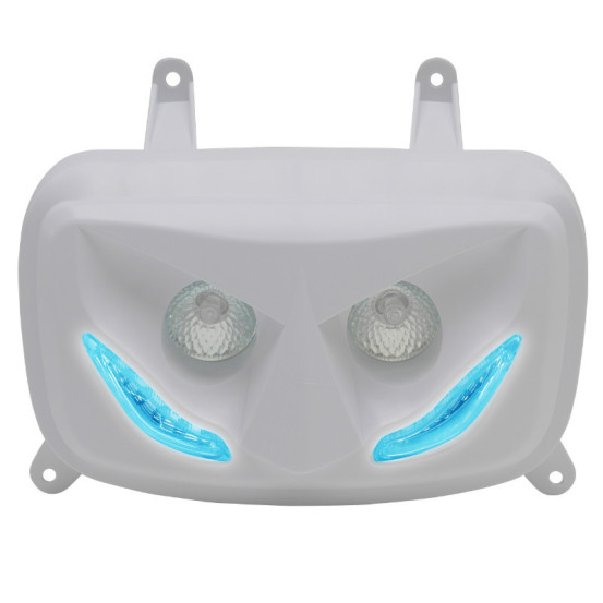 Optique de phare RR8 MBK 50 Booster/Yamaha 50 BW's après 2004 Blanc (leds bleu)
