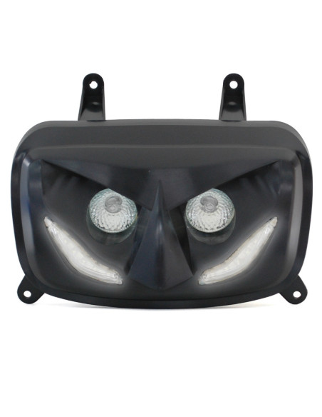 Optique de phare RR8 MBK 50 Booster/Yamaha 50 BW's après 2004 Noir (leds blanc)