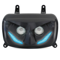 Optique de phare RR8 MBK 50 Booster/Yamaha 50 BW's après 2004 Noir (leds bleu)