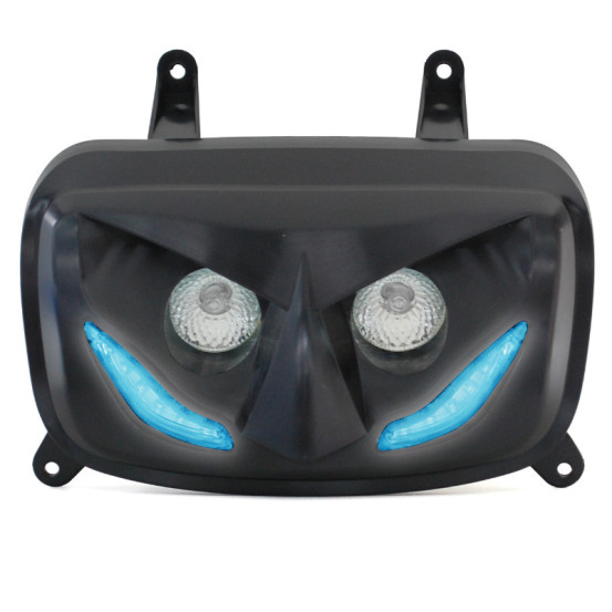 Optique de phare RR8 MBK 50 Booster/Yamaha 50 BW's après 2004 Noir (leds bleu)