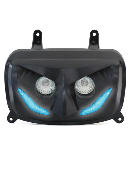 Optique de phare RR8 MBK 50 Booster/Yamaha 50 BW's après 2004 Noir (leds bleu)
