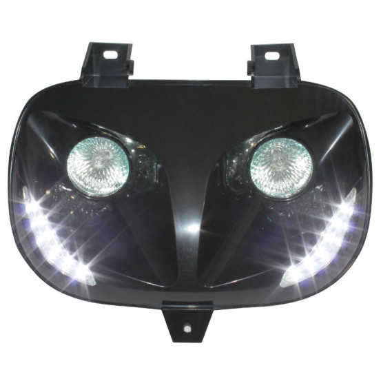 Optique de phare RR8 MBK 50 Booster/Yamaha 50 BW's 1999-2003 Noir (leds blanc)