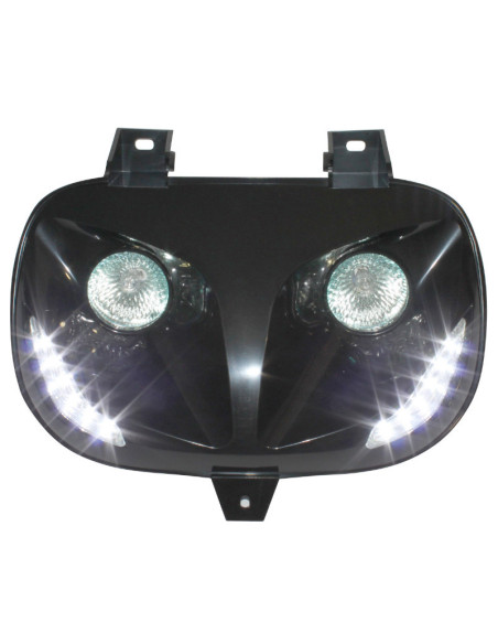 Optique de phare RR8 MBK 50 Booster/Yamaha 50 BW's 1999-2003 Noir (leds blanc)