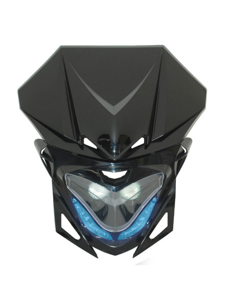 Tête de fourche 50cc RR8 Noir (leds bleu)