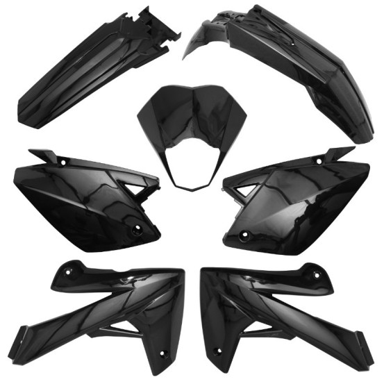 Kit carénages 50 à boite Rieju 50 MRT/MRT SM/Pro/Enduro 2009-2021 Noir brillant