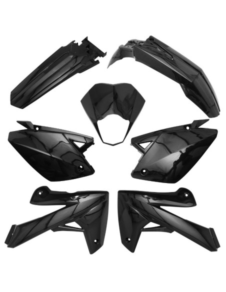 Kit carénages 50 à boite Rieju 50 MRT/MRT SM/Pro/Enduro 2009-2021 Noir brillant