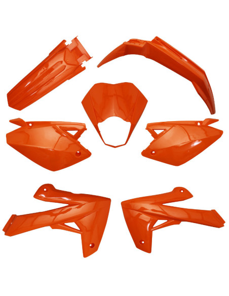 Kit carénages 50 à boite Rieju 50 MRT/MRT SM/Pro/Enduro 2009-2021 Orange brillant