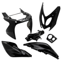 Kit carénages scooter MBK 50 Nitro/Yamaha 50 Aerox 1997-2012 Noir brillant (6 pièces)