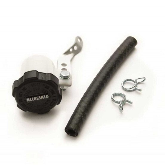 Kit bocal liquide de frein 45ml ACCOSSATO + Patte de fixation inox + Durite et clips