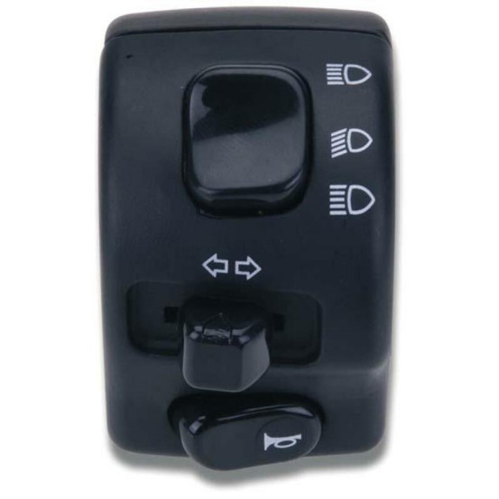 Commodo universel gauche DOMINO Alu Noir pour Scooters