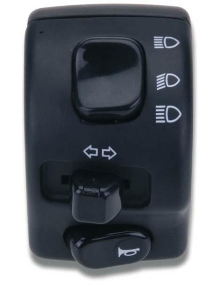 Commodo universel gauche DOMINO Alu Noir pour Scooters