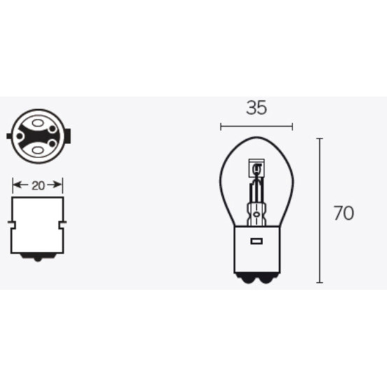 Ampoule LAMP B35 BA20D