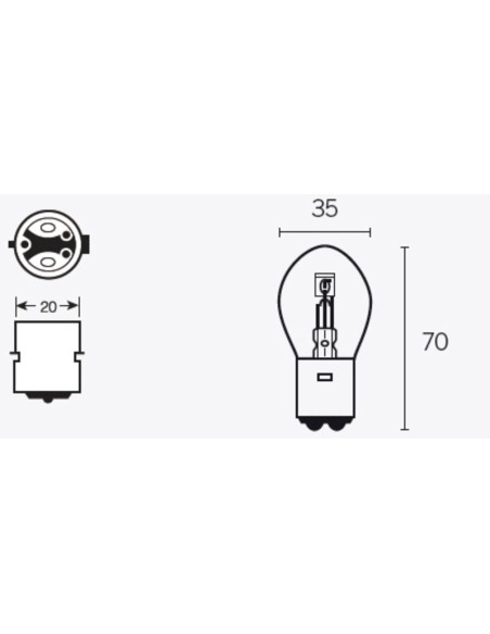 Ampoule LAMP B35 BA20D