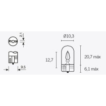 Ampoule LAMP T10 W21X9.5D
