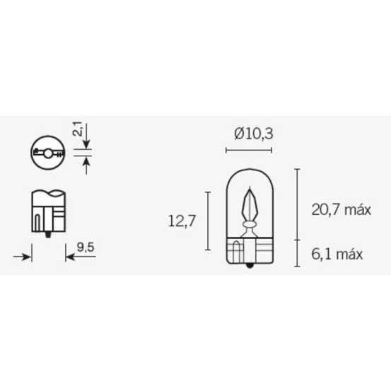 Ampoule LAMP T10 W21X9.5D