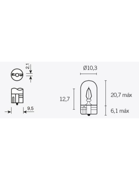 Ampoule LAMP T10 W21X9.5D
