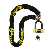 Chaine antivol AUVRAY Xtrem 140 cm + Bloque disque mini SRA