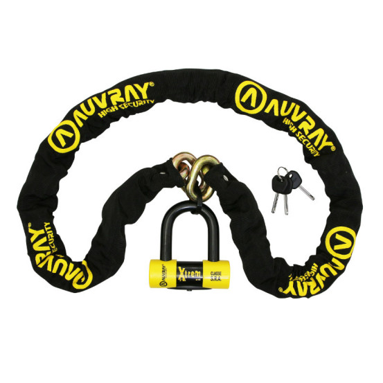 Chaine antivol AUVRAY Xtrem 170 cm + Bloque disque mini SRA