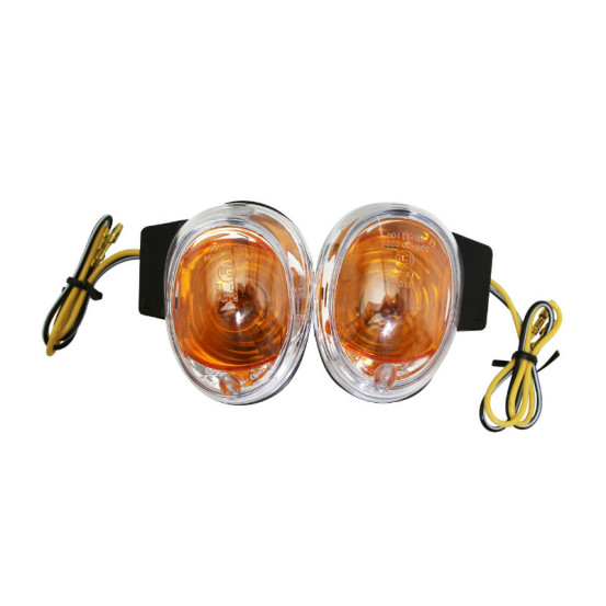 Clignotants MBK 50 Booster /Yamaha 50 BW's après 2004/Keeway 50 Hurricane/Focus Transparent/Noir Avant