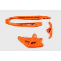 Kit guide chaîne + patin - Orange - UFO KTM SX SX-F 2007-2010